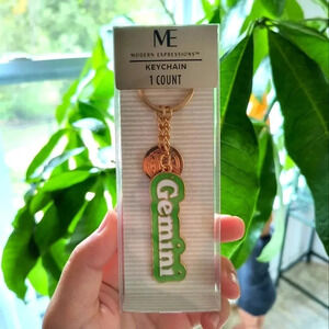 Gemini zodiac sign astrology keychain bag decor satchel girls women's gift green